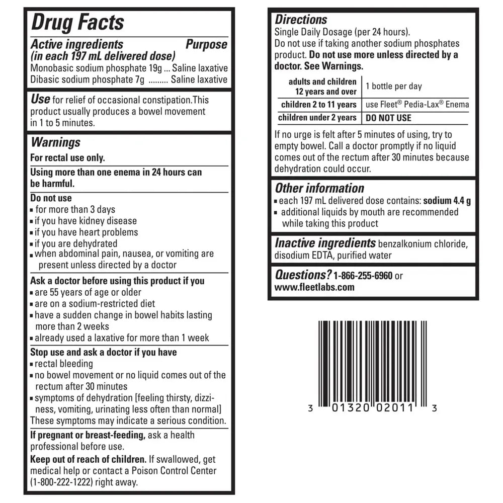 Fleet Enema Extra Cleaning Latex Free 7.8Oz (Pack of 24)