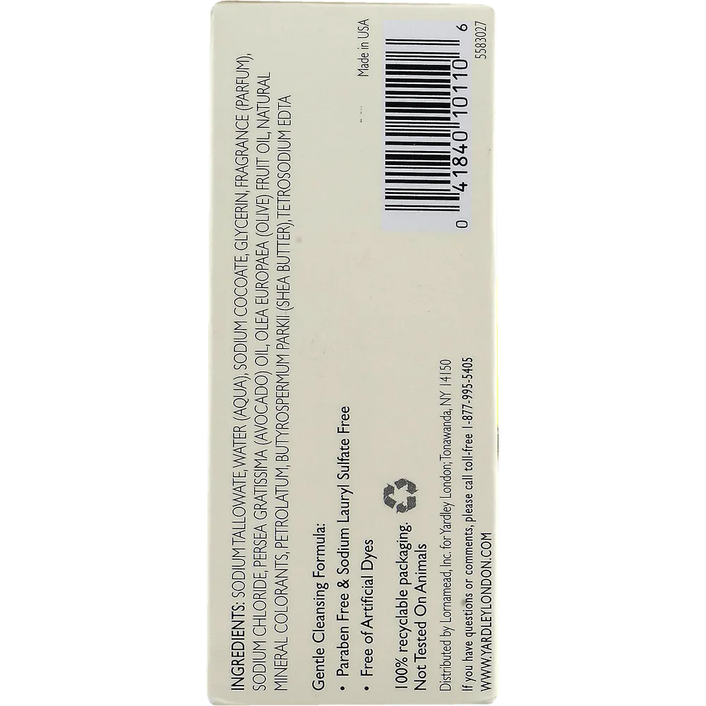 Yardley London Moisturizing Bar Soap Fresh Aloe With Avocado4.25Oz (Pack of 24)