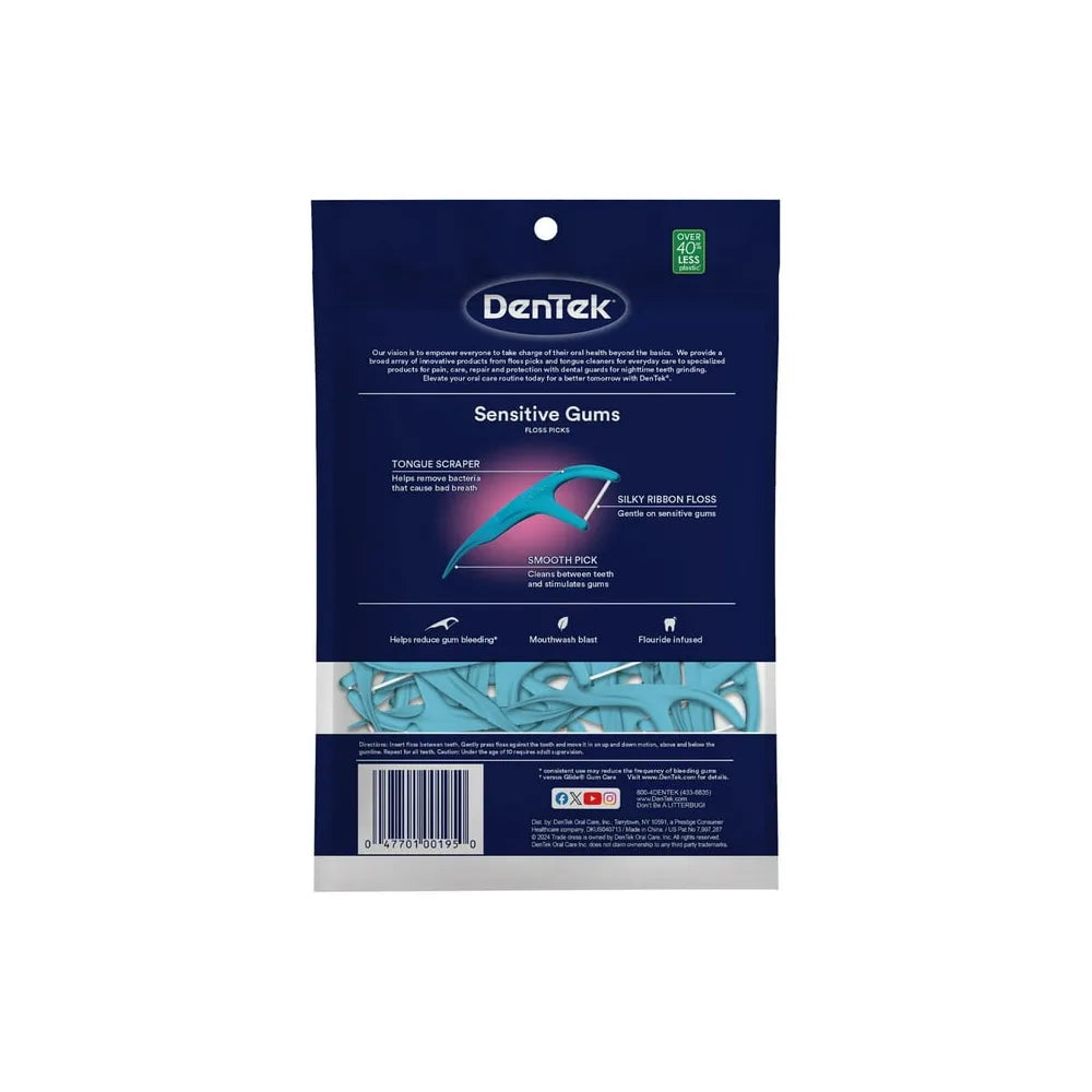 DenTek Comfort Clean Floss Picks For Sensitive Gums150 Ea 3.6oz (Pack of 30)