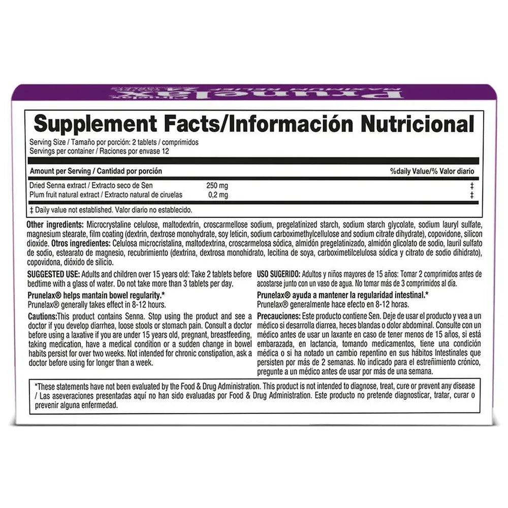 Prunelax Natural Laxative Extra Strength Tablets 1.12oz (Pack of 96)
