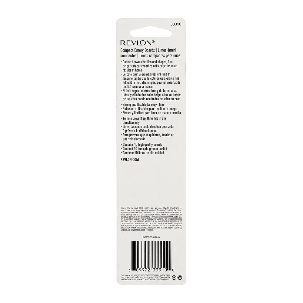 Revlon Compact Emery Boards Nail File 0.63oz (Pack of 72)