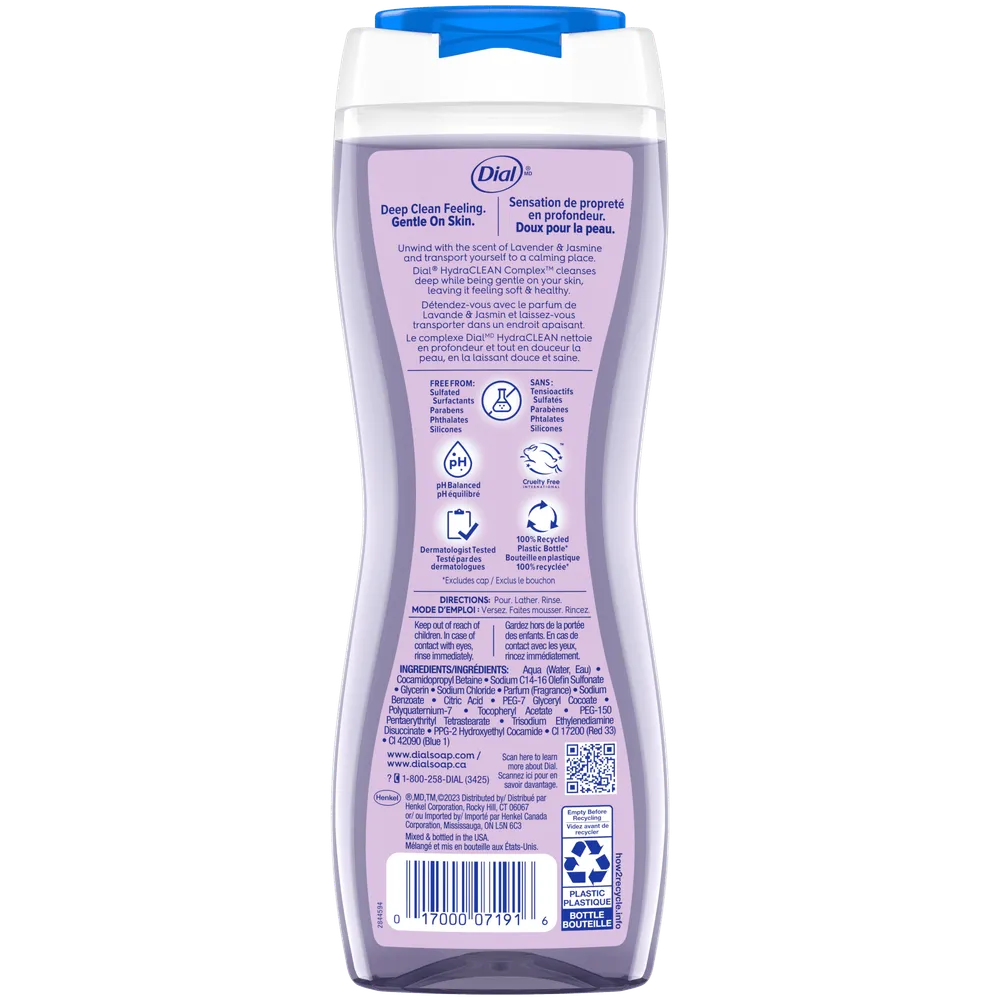 Dial Lavender and Twilight Jasmine Hydrating Body Wash 16Oz (Pack of 6)