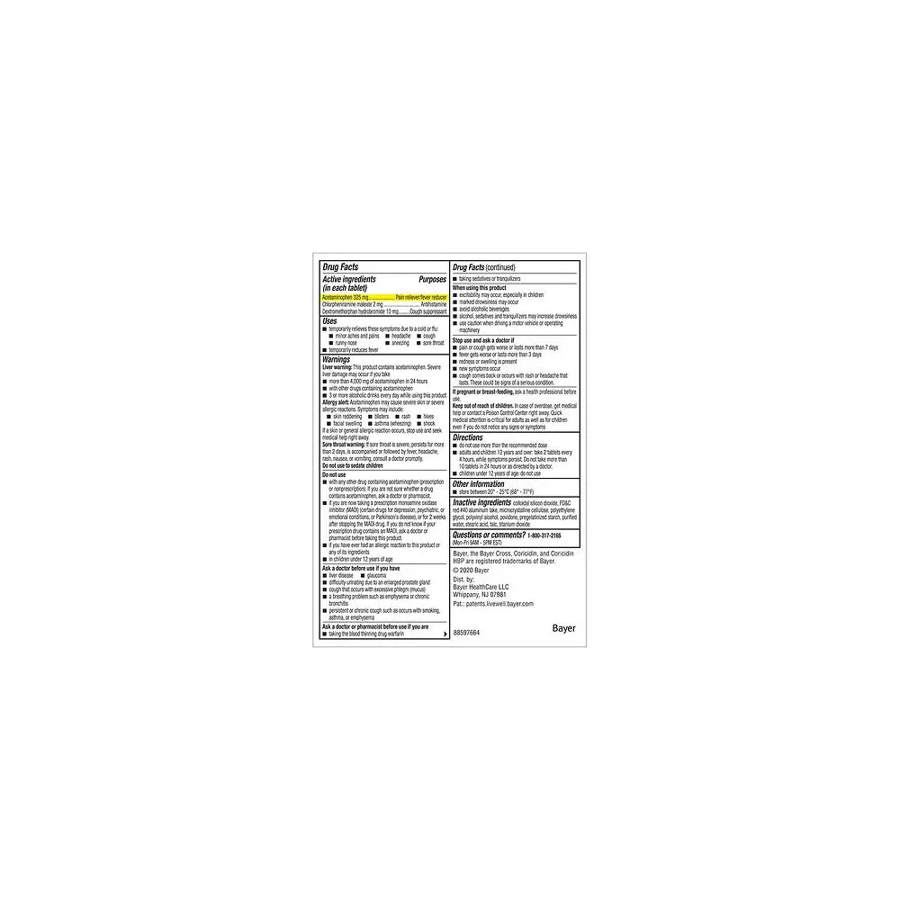 Coricidin HBP Maximum Strength Flu 24 Count 1.17oz (Pack of 24)