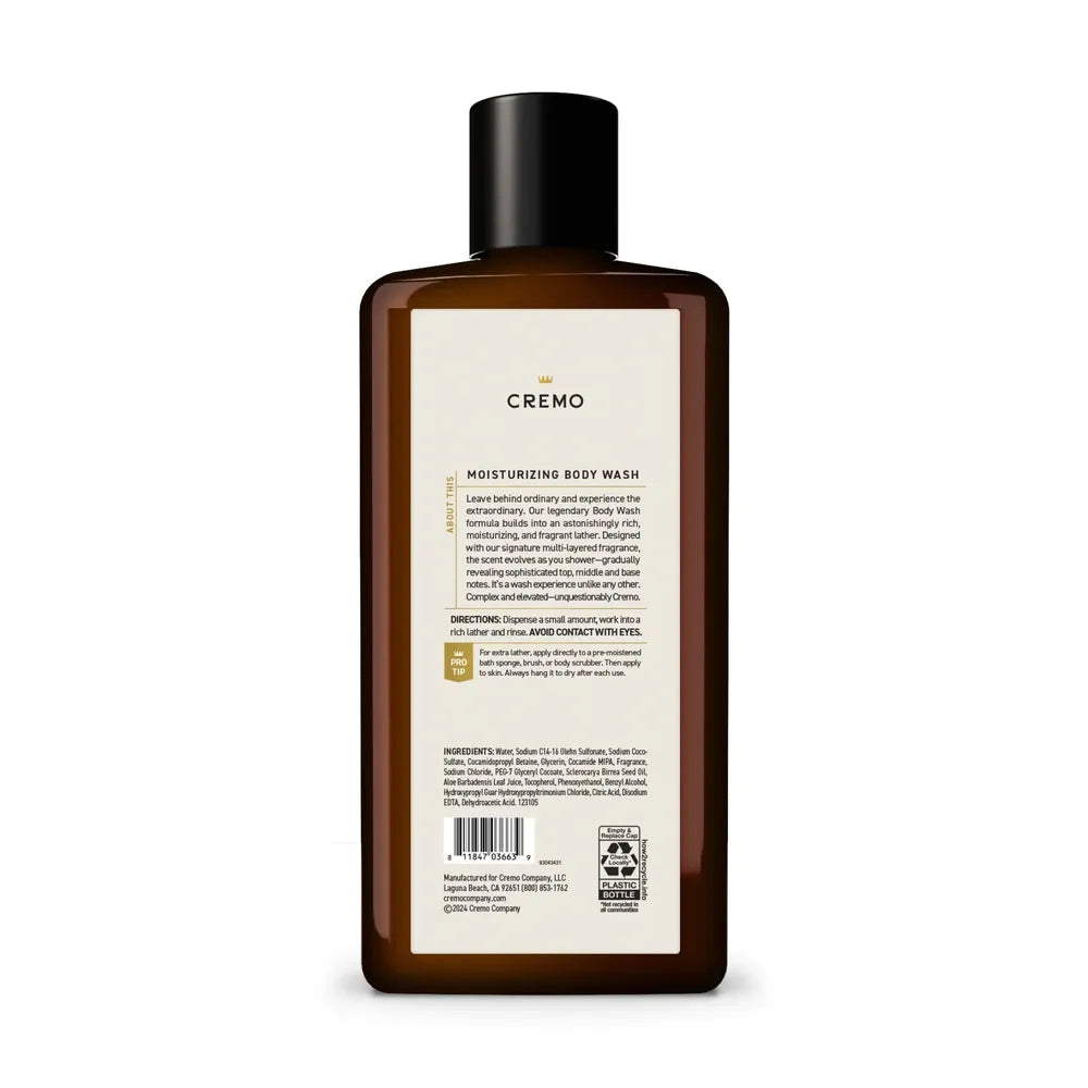 Cremo Body Wash Men Notes of Italian Bergamot Neroli Blossom and Fresh Vetiver Rich-Lathering Italian Bergamot 16 Fl Oz (Pack of 12)