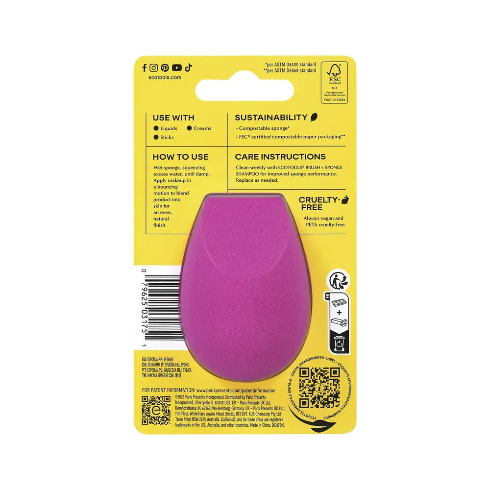 Ecotools Limited Edition Bioblender Makeup Sponge Holiday Ornament 1 Count 0.21Oz (Pack Of 16)