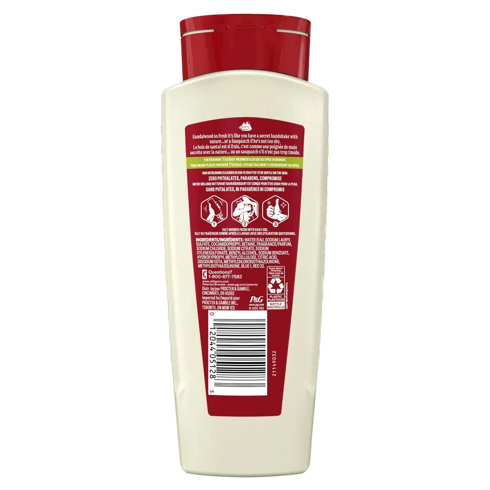Old Spice Men's Body Wash for Men Timber 18Oz (Pack of 4)
