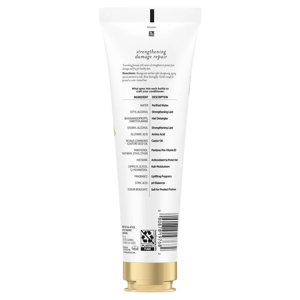 Pantene Nutrient Blends Strengthening Damage Repair Conditioner with Castor Oil 8 Oz (Pack of 12)