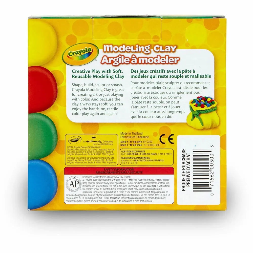 Crayola Modeling Clay Assortment Blue Green Red and Yellow 16Oz (Pack of 12)