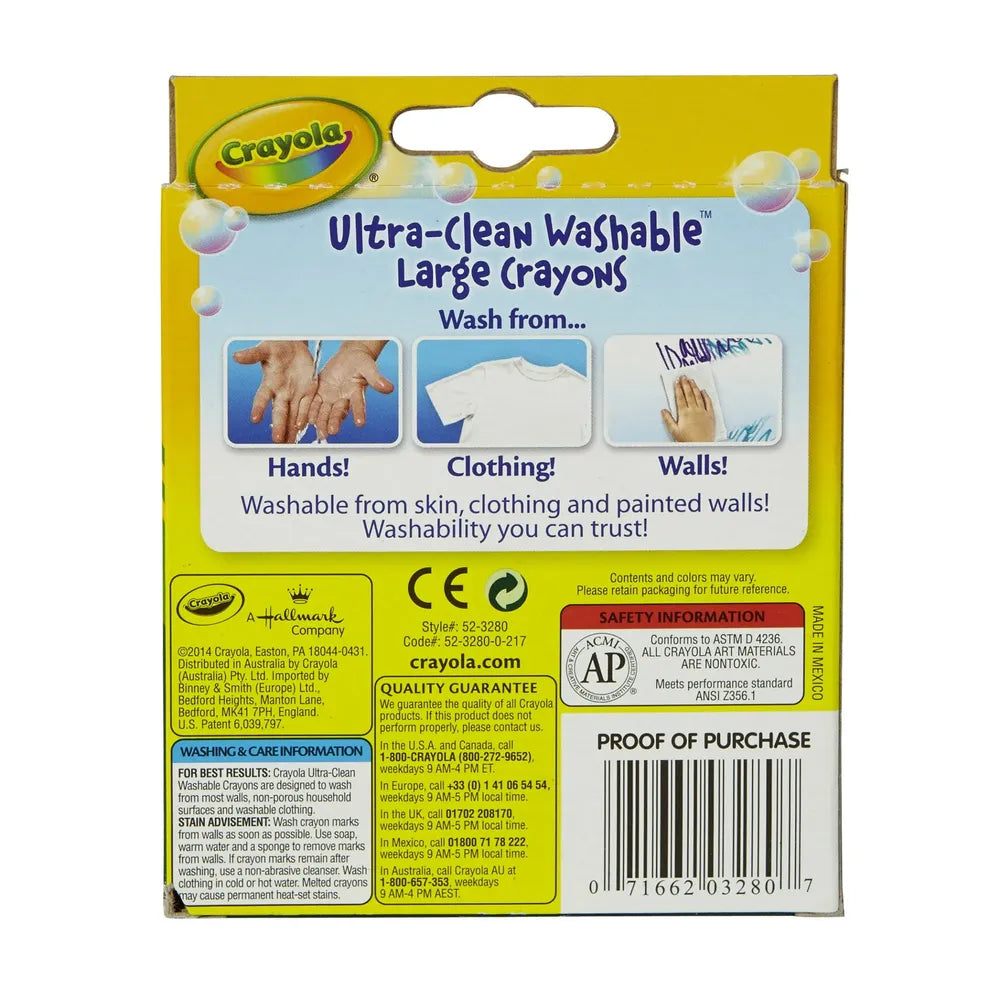 Crayola Ultra Clean Large Washable Crayons8 Ea 0.16Oz (Pack Of 24)