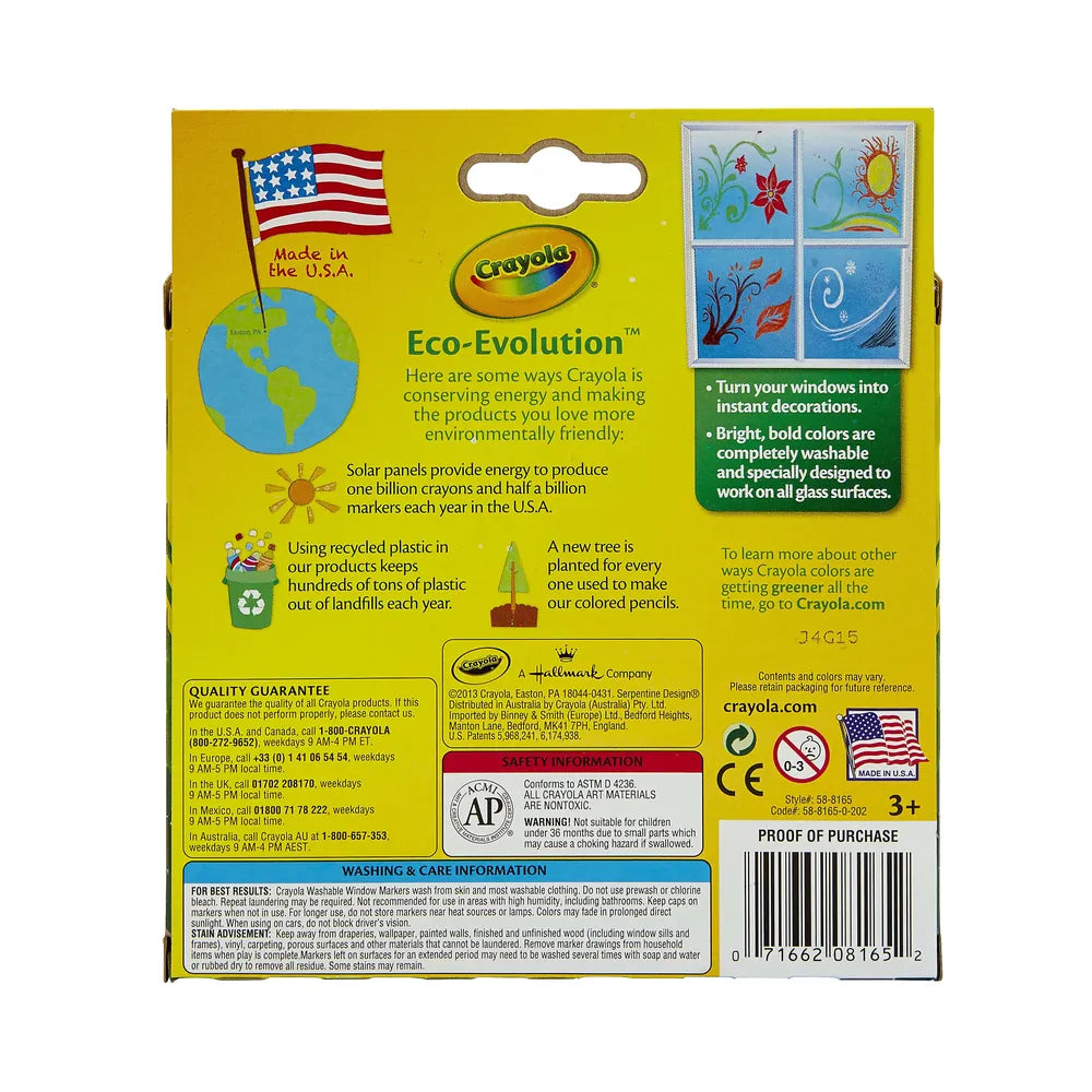 Crayola Washable Window Markers (Pack Of 24)
