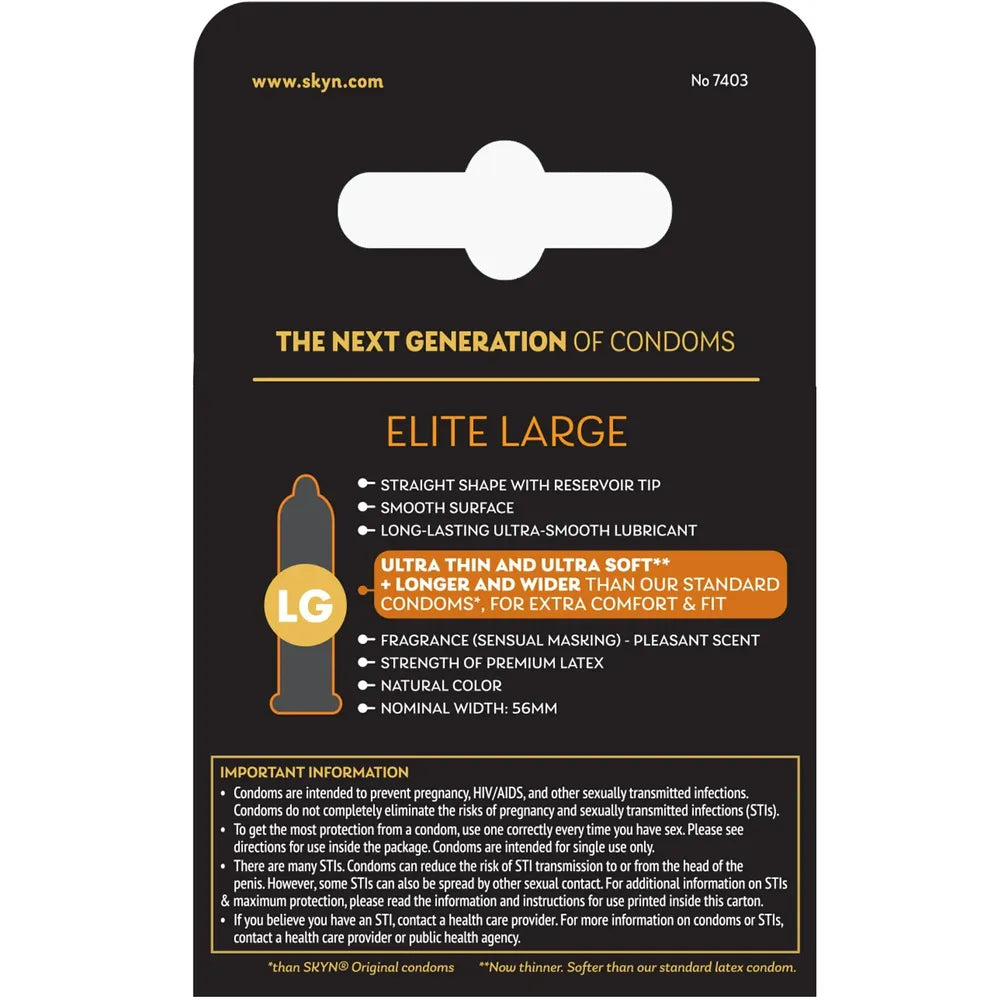 Lifestyles Skyn Non-Latex Lubricated Condoms Large3 ea 0.7oz (Pack of 144)