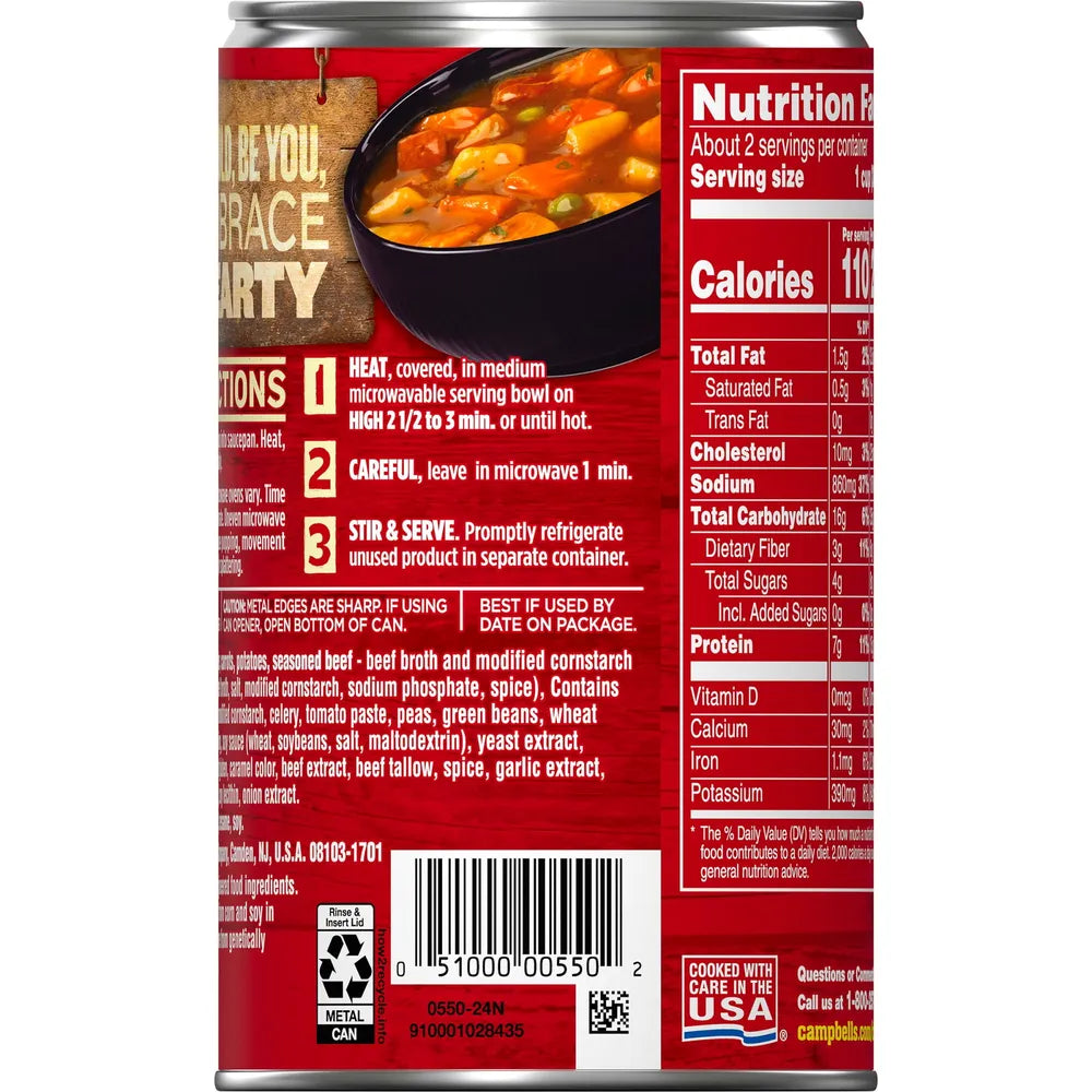 Campbell's Chunky Soup Beef with Country Vegetables 18.8 oz. (Pack of 12)
