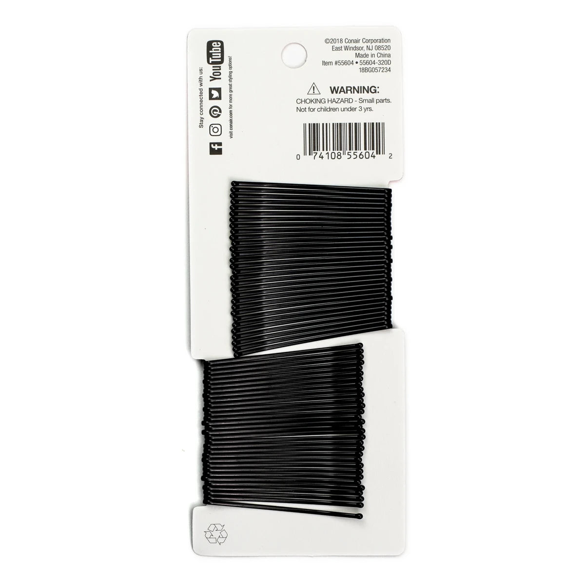 Conair Curved Bobby Pins for Secure Hold of Hair Styles 1.44Oz (Pack of 48)