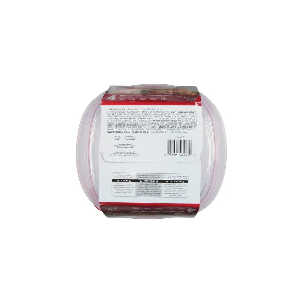 Rubbermaid TakeAlongs Square Containers 4 Count 7.05oz (Pack of 6)