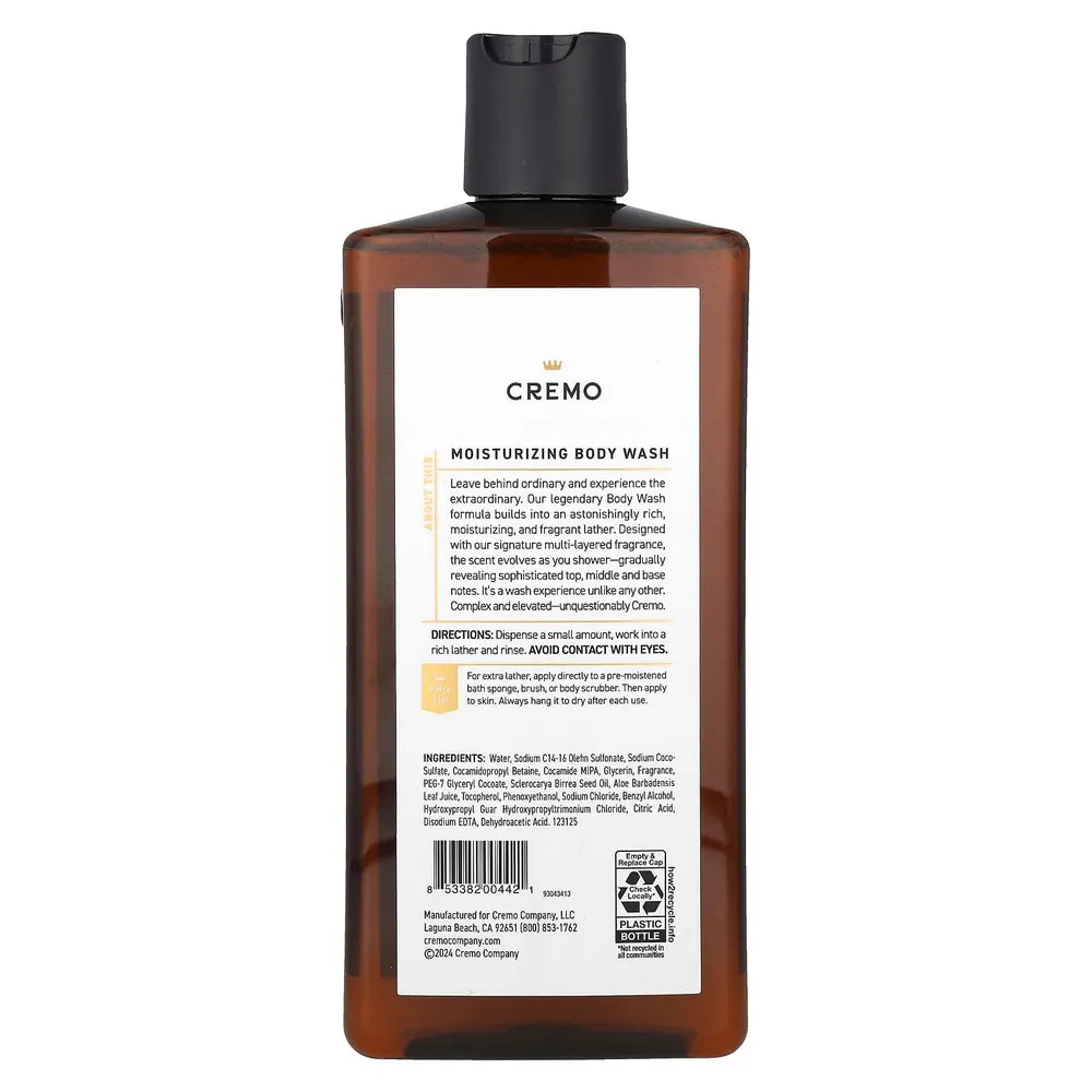 Cremo All Season Body Wash Bourbon & Oak 16 Ounce (Pack of 12)