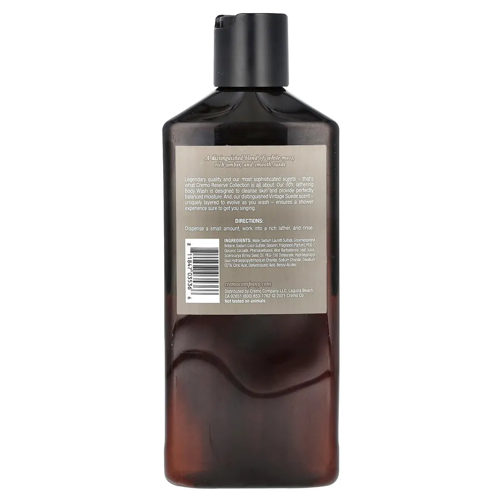Cremo Vintage Suede Body Wash - 16 fl oz (Pack of 12)