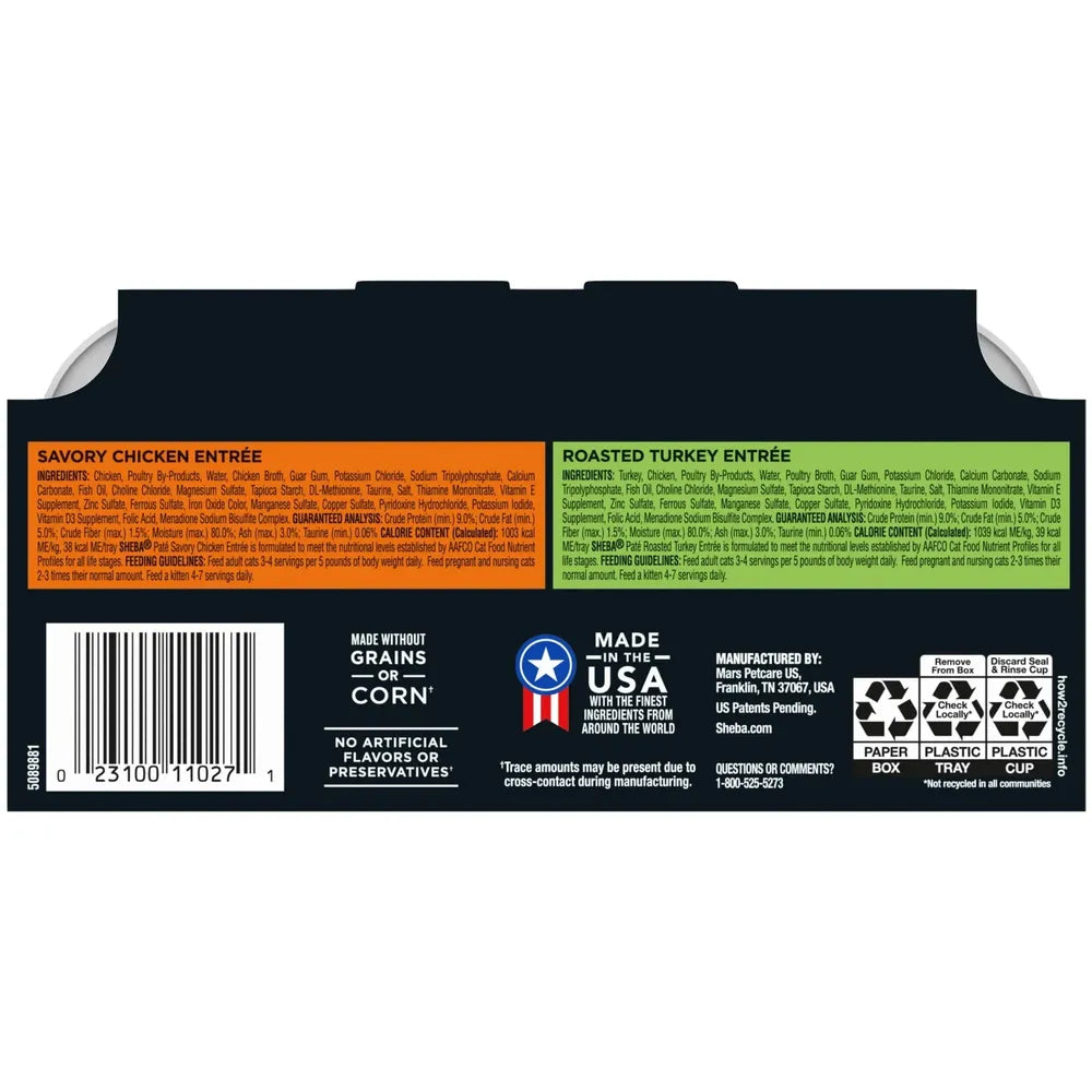 Sheba Perfect Portions Chicken &Amp; Turkey 2.6 Oz (Pack Of 2)