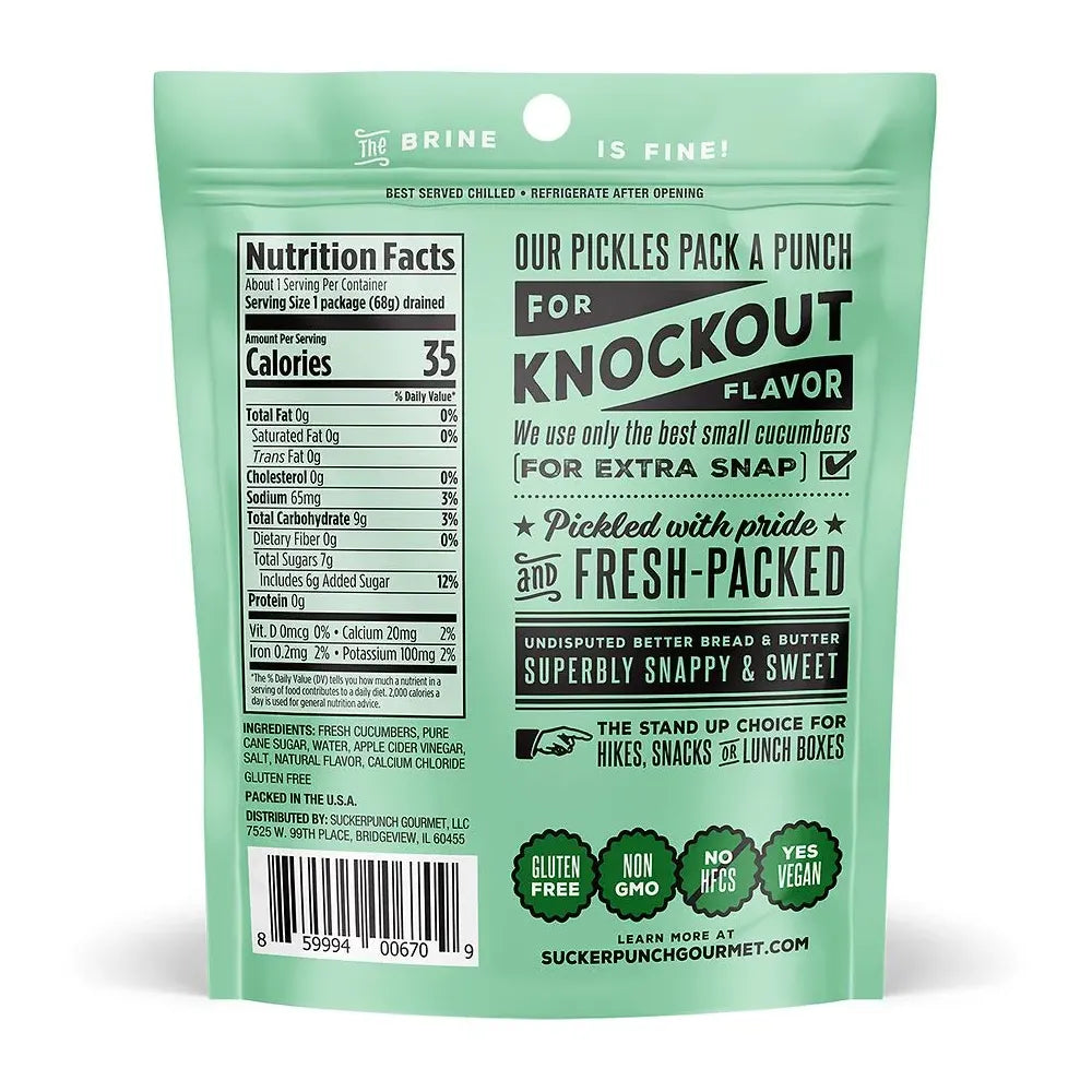 SuckerPunch Pickle Chips Bread &amp; Butter 3.4 oz (Pack of 12)