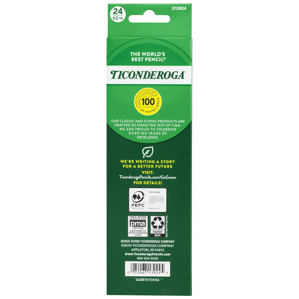 TICONDEROGA PENCILS #2 HB 24 COUNT - 4.8 OZ (PACK OF 72)