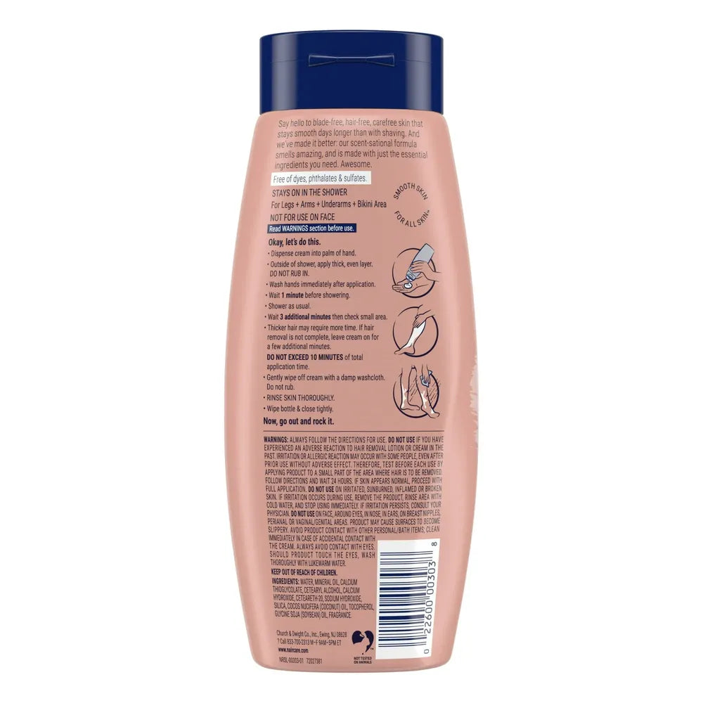 Nair Hair Remover Shower Cream Sensitive Coconut Oil 12oz (Pack of 12)