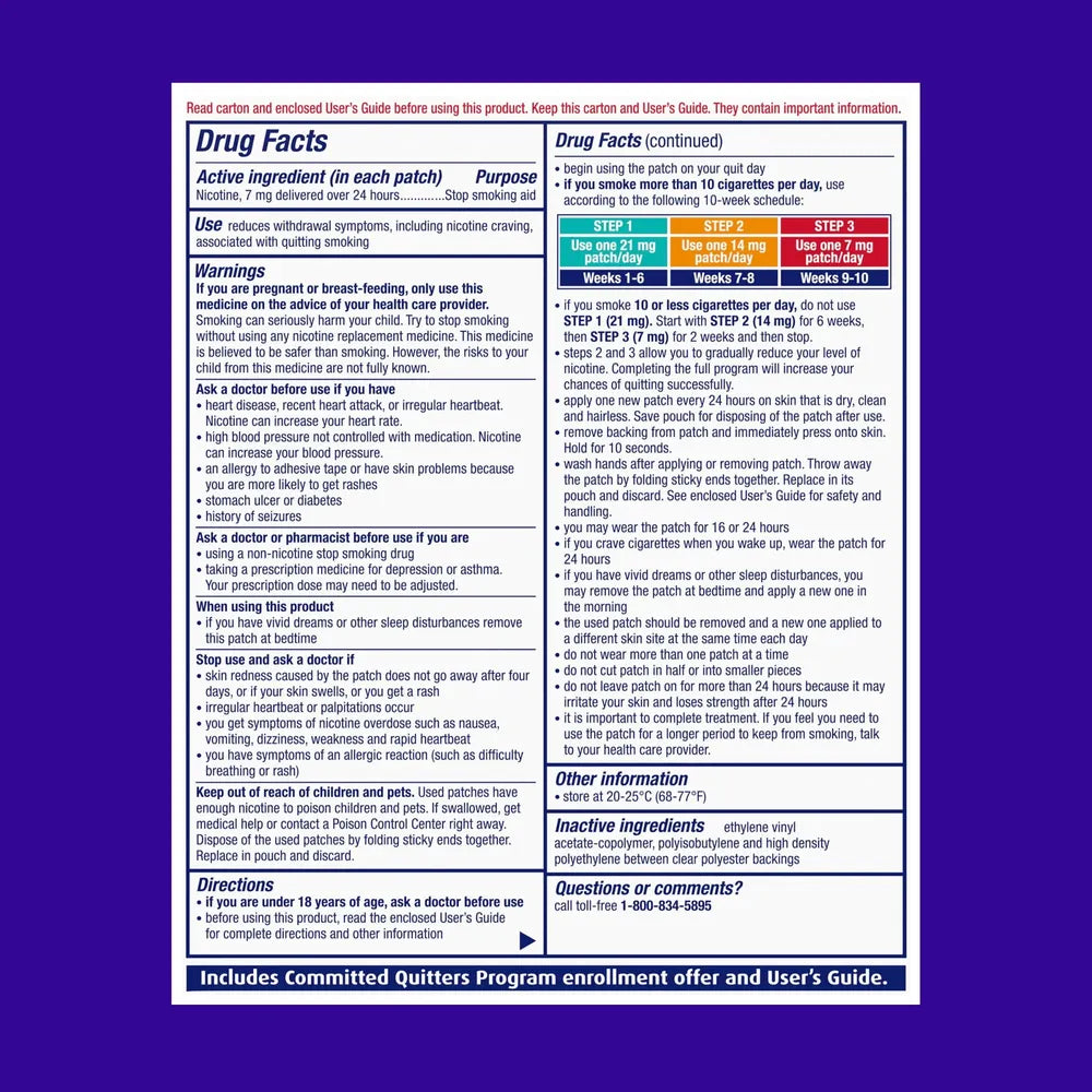 Nicoderm Cq Smoking Cessation Aid Clear Patch Step 3 With 7 Mg - 14 Ea 2.4oz (Pack of 12)