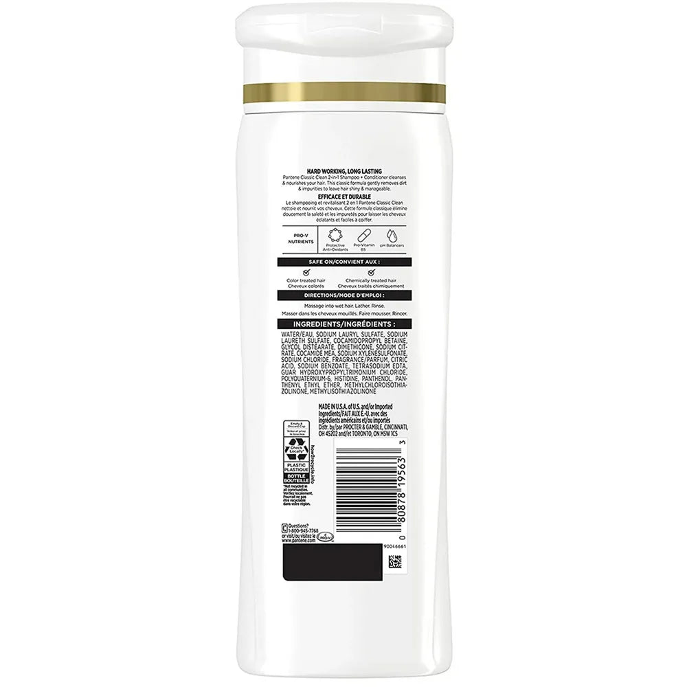 Pantene PRO-V Classic Clean 2in1 Shampoo + Conditioner 12oz (Pack of 6)