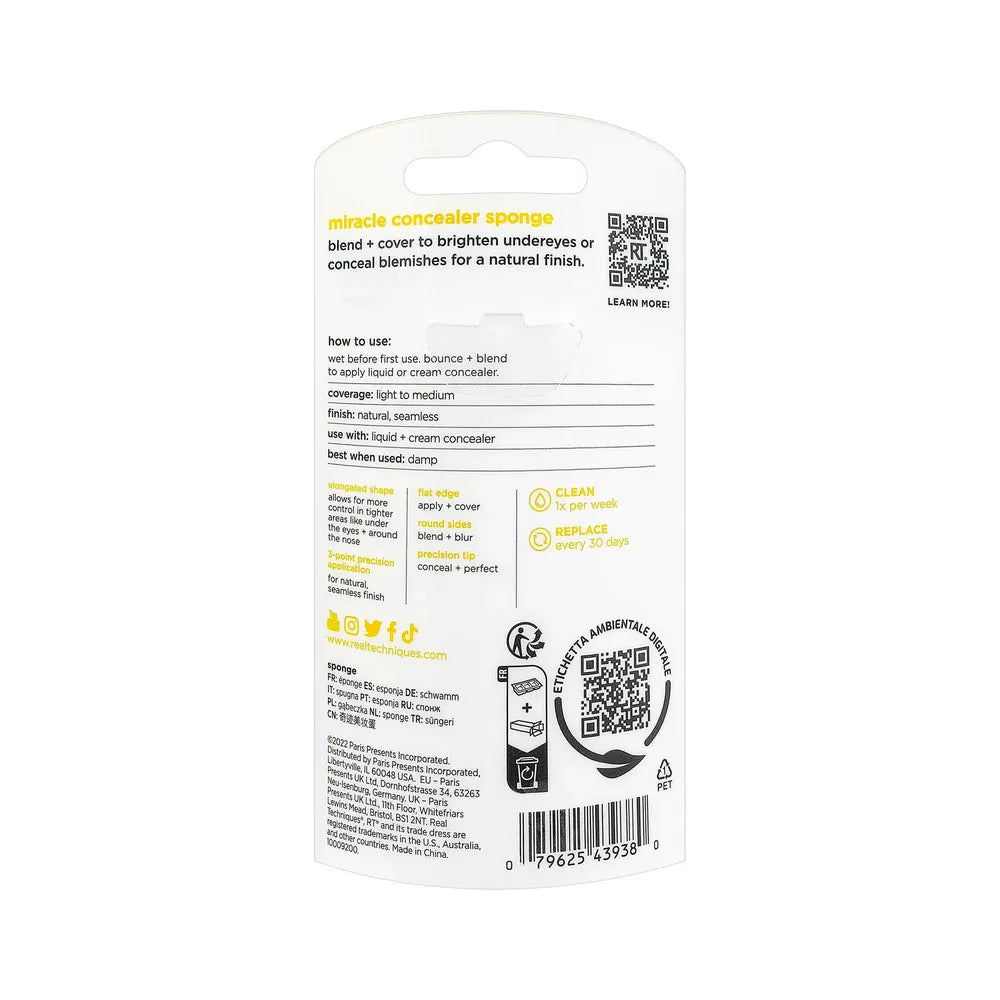 Real Techniques Miracle Yellow Sponge Latex-Free Foam 1 Count 0.35Oz (Pack Of 16)