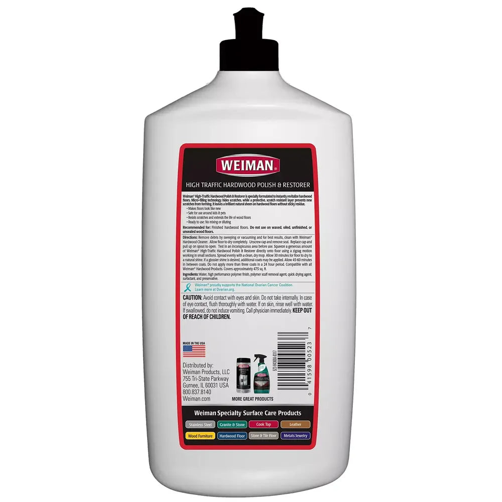 Weiman Hardwood Floor Polish & Restorer 32 oz (Pack of 6)