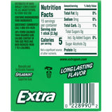 Wrigleys Extra Sugar Free Chewing Gum Spearmint - 15 Sticks/Pack 10 Ea 0.11Oz (Pack Of 120)