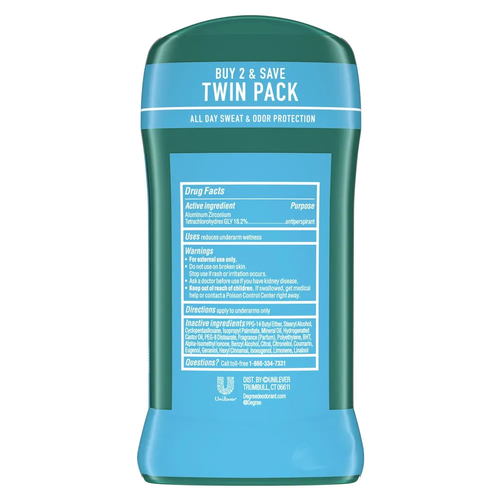 Degree Men Antiperspirant Deodorant Stick Cool Rush 2.7Oz (Pack of 6)