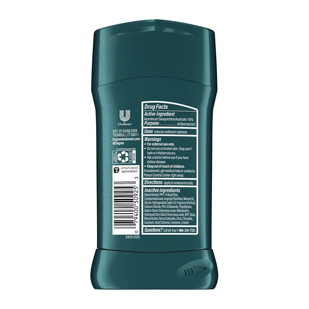 Degree Men Advanced Antiperspirant Deodorant Stick Deep Cedar and Lavender 2.7 Oz (Pack of 12)
