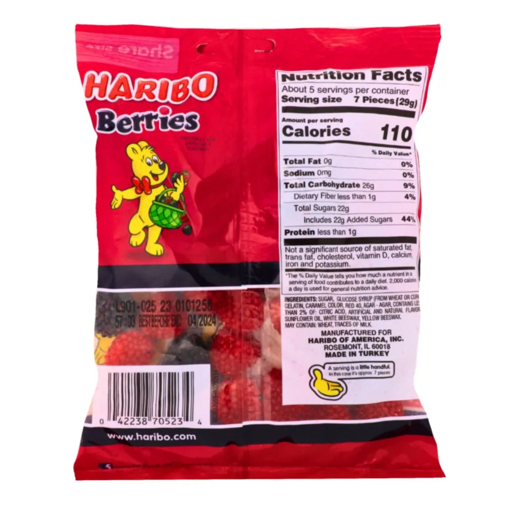 Haribo Berries Gummi Candy 5Oz (Pack of 12)