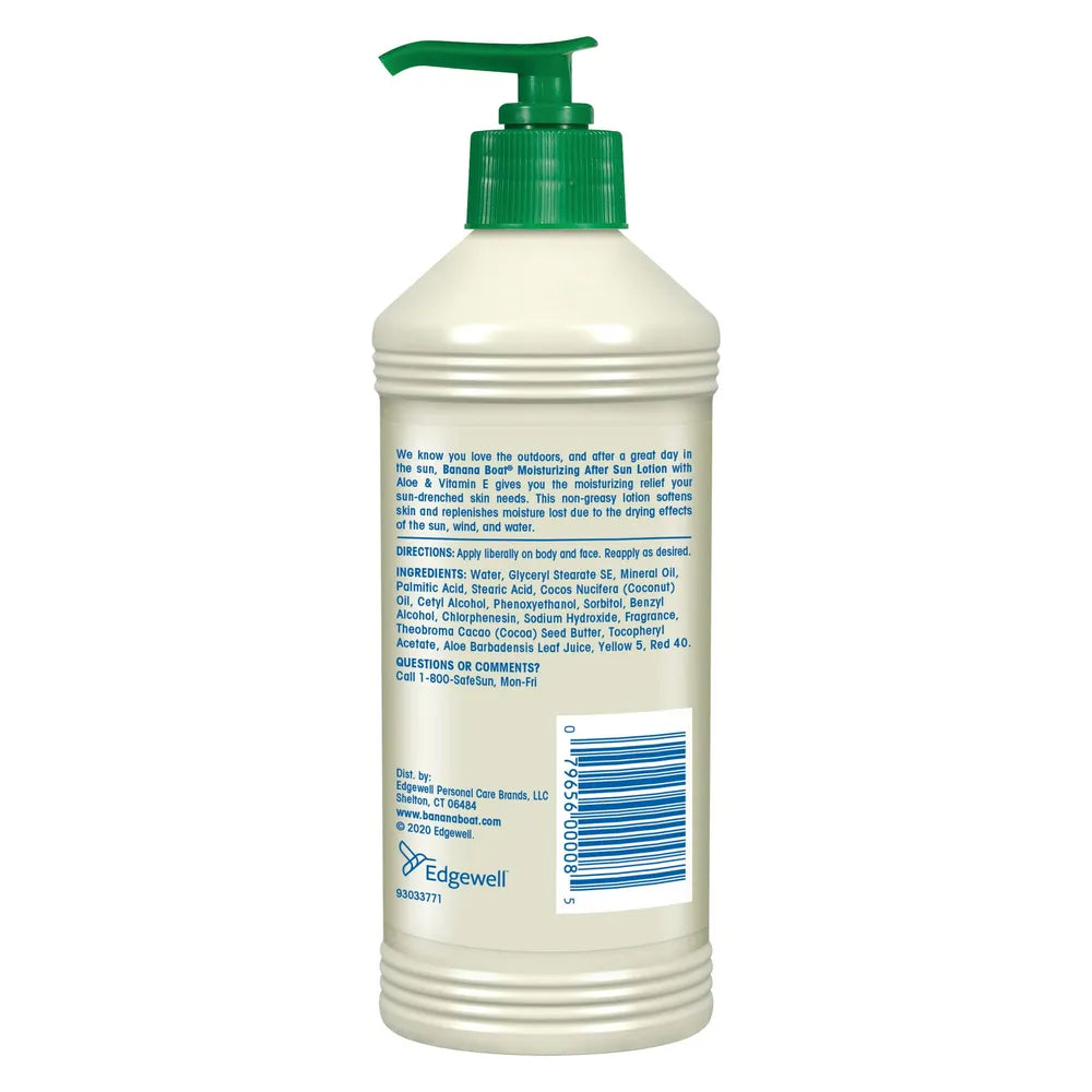 Banana Boat Moisturizing Aloe After Sun Lotion 16Oz (Pack of 12)