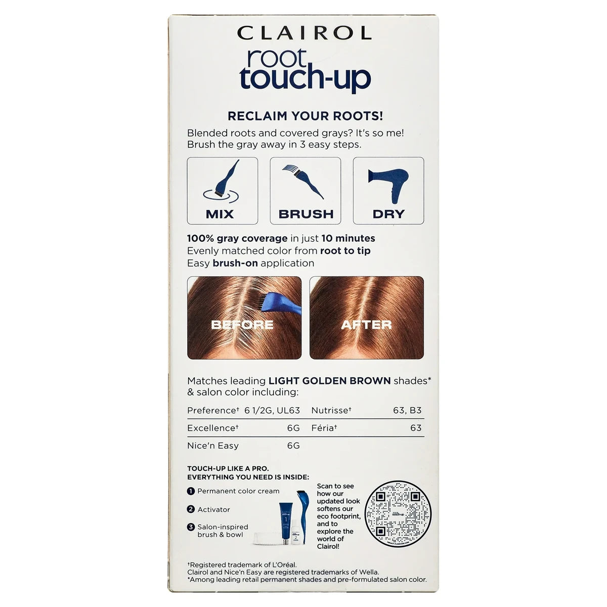 Clairol Nice & Easy Permanent Hair Color Root Touch Up Kit 6G Light Golden Brown 6.26Oz (Pack of 12)