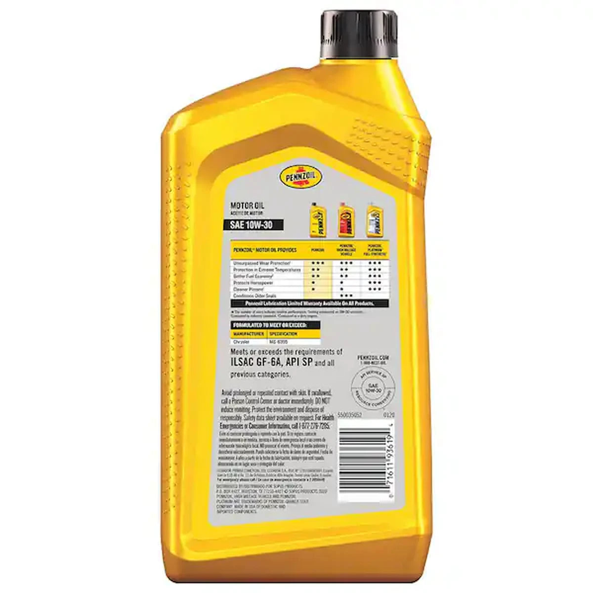 Pennzoil SAE 10W-30 Motor Oil for Gasoline Engine 32 Oz (Pack of 6)
