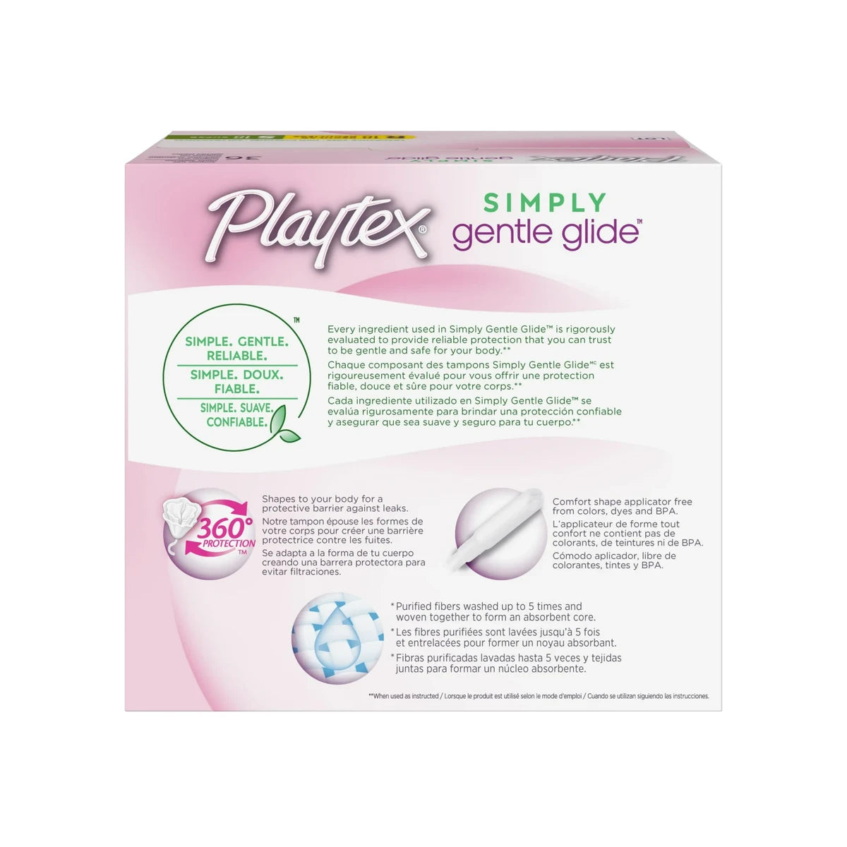 Playtex Simply Gentle Glid Multipack Plastic Tampons 18 Regular and 18 Super Fragrance Free 7.4oz (Pack of 12)