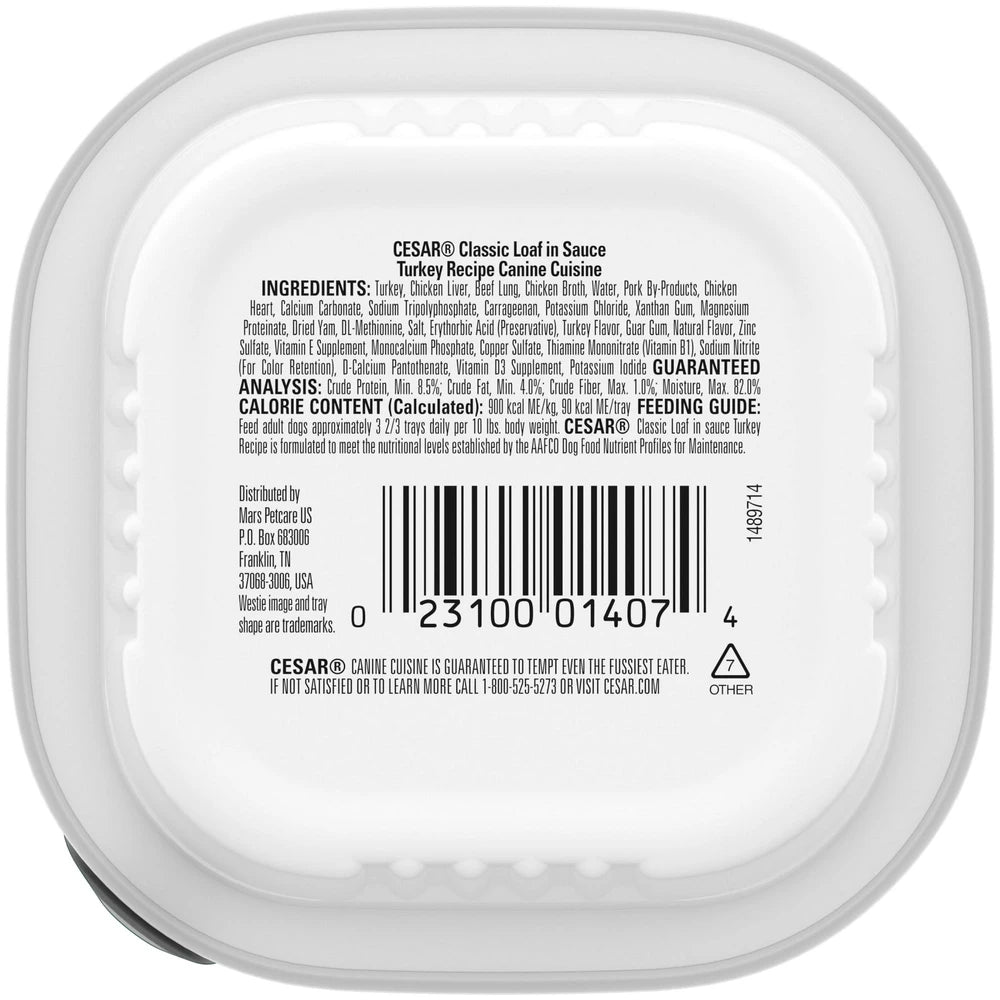 Cesar Canine Cuisine Turkey in Meaty Juice 3.5Oz (Pack of 12)