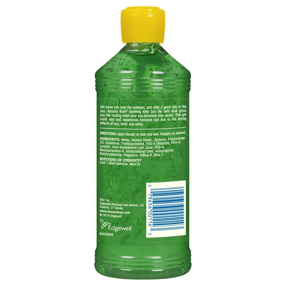 Banana Boat Aloe Vera Sun Burn Relief Gel, 16Oz (Pack of 12)
