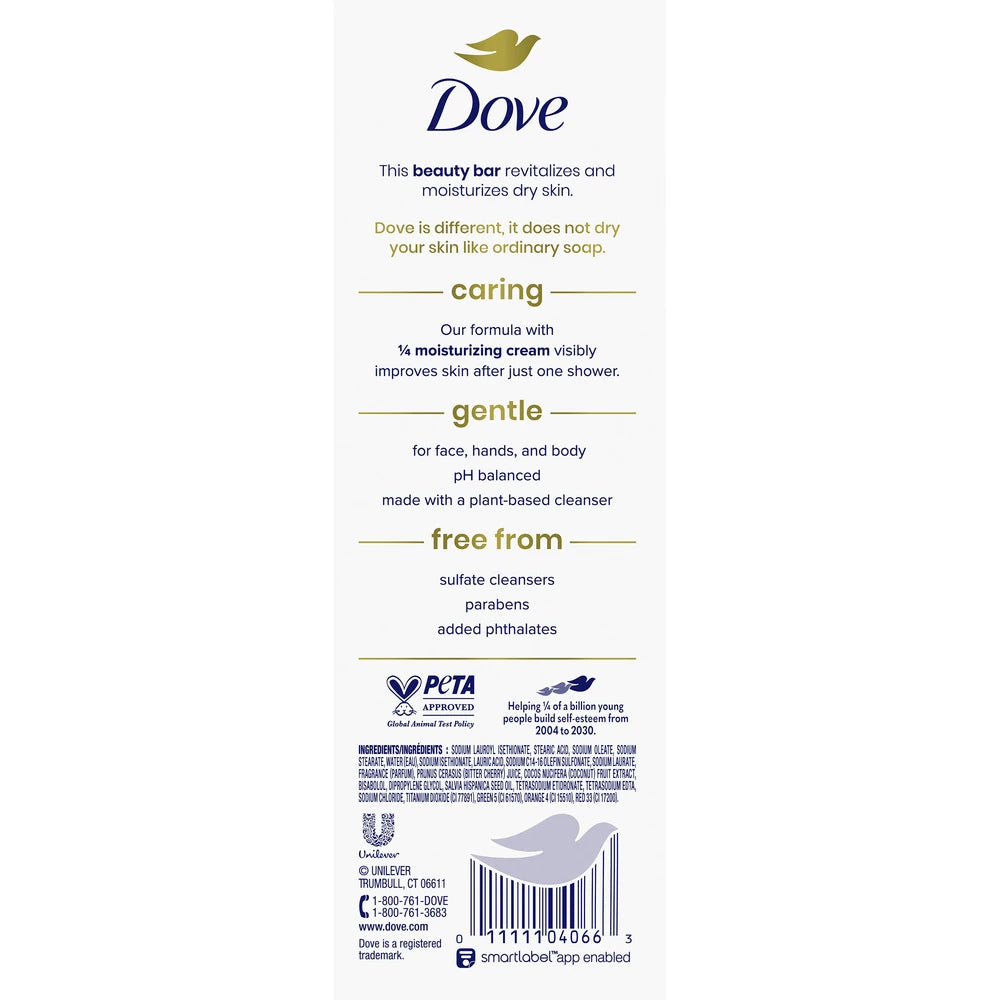 Dove Bar Soap Revitalizante Cherry & Chia Milk Cherry & Chia Milk 3.75 6 Ea 22.5 Oz (Pack of 12)