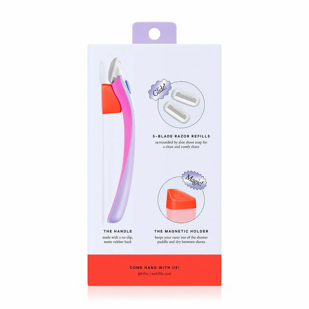 Billie Women’s Razor Kit 1 Handle + 2 x 5-Blade Refills + Magnetic Holder Drea (Pack of 16)
