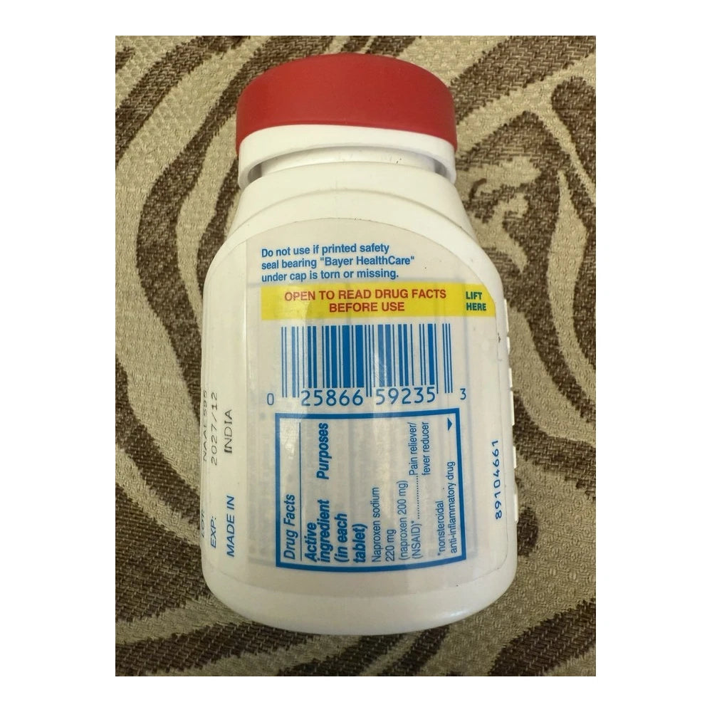 Aleve Tablets Easy Open Arthritis Cap Naproxen Sodium Pain Reliever 200 Count (Pack of 24)