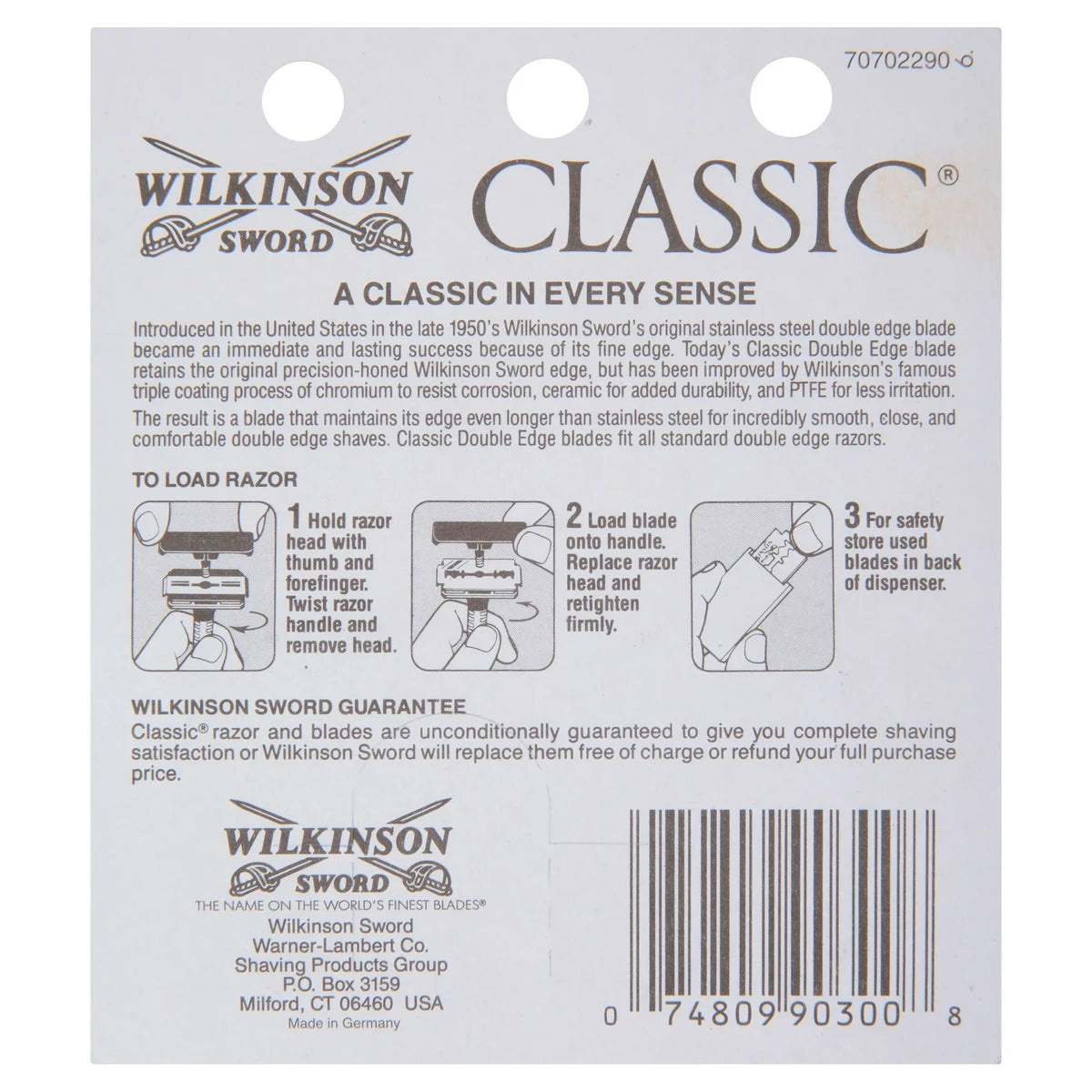 Wilkinson Sword Classic Double Edge Blades9.6oz (Pack of 60)