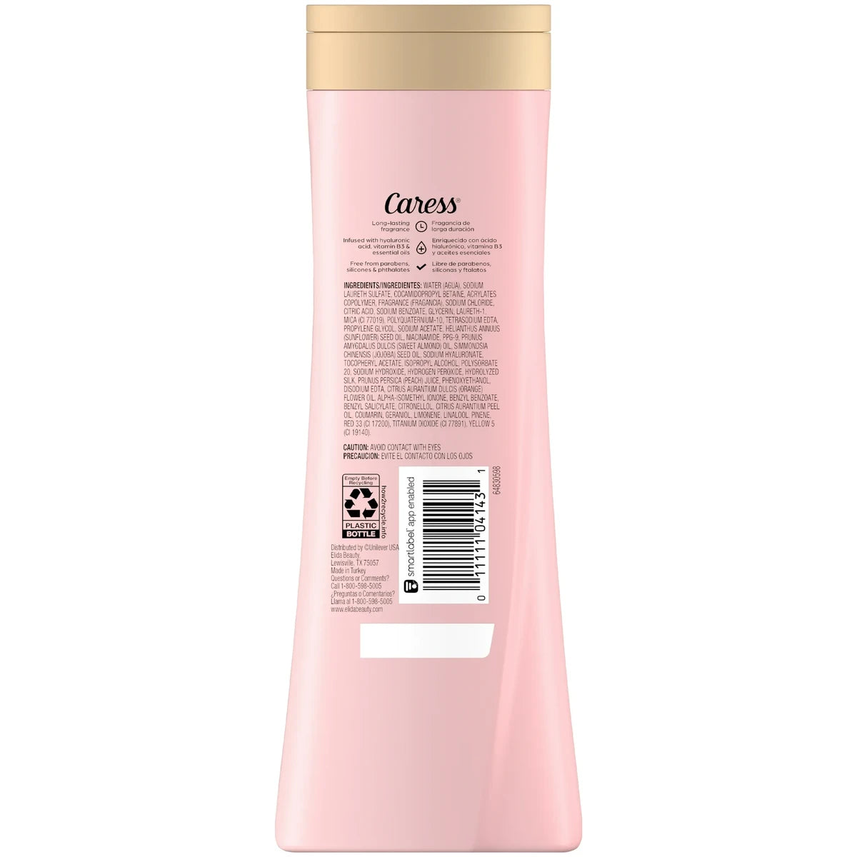 Caress Body Wash for Women Daily Silk White Peach for Dry Skin 20Oz (Pack of 4)