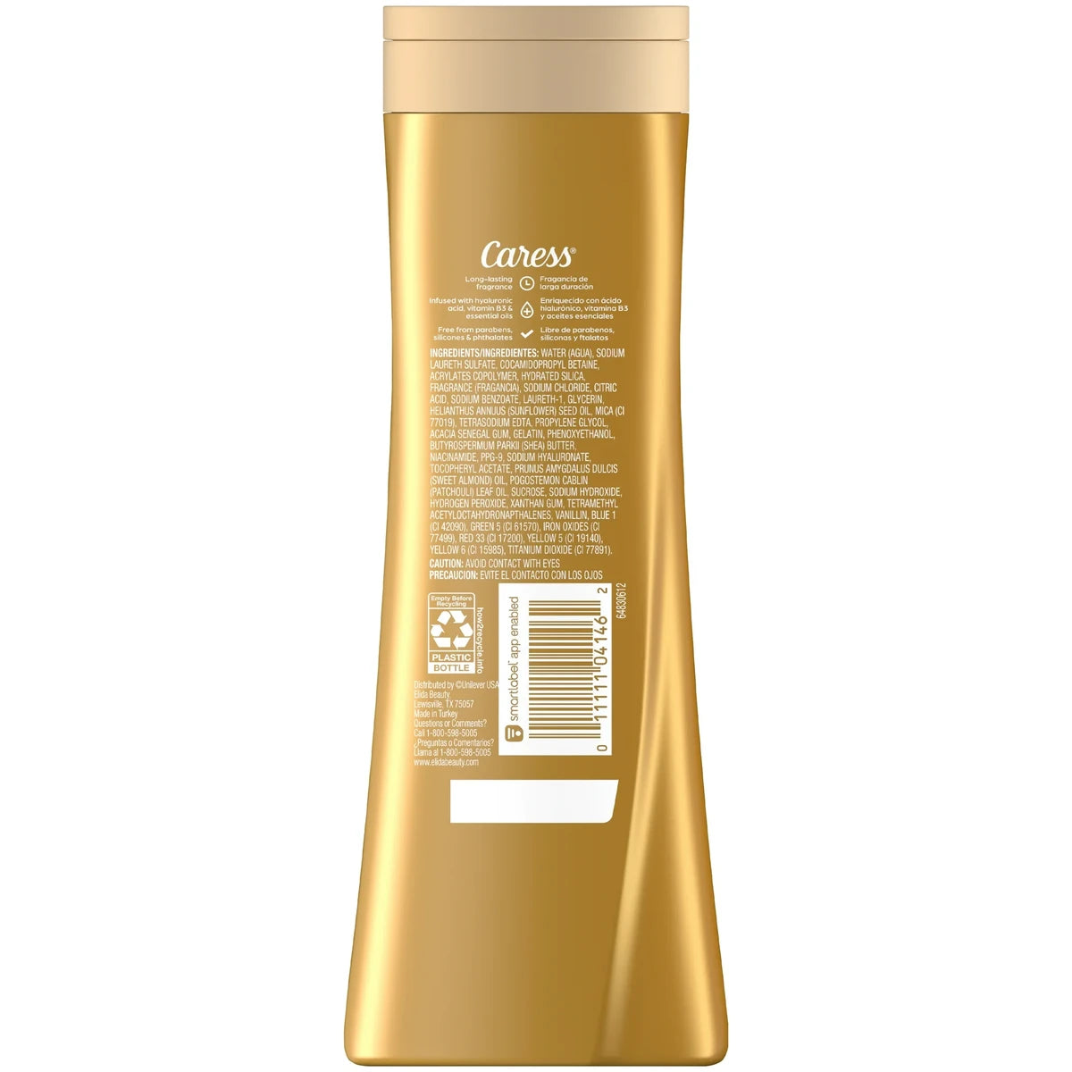Caress Body Wash for Women Shea Butter and Brown Sugar for Dry Skin 20Oz (Pack of 4)
