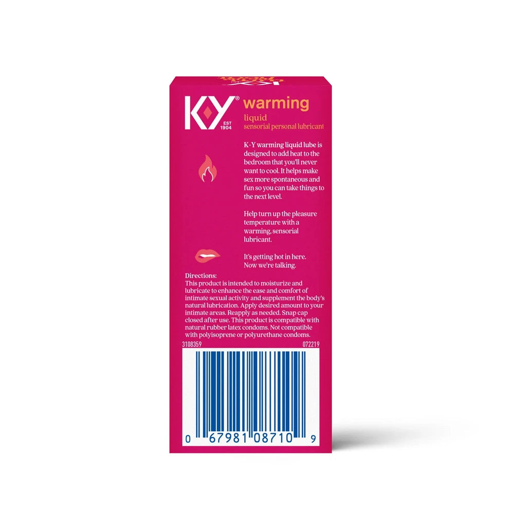K-Y Warming Liquid Lube Sensorial Personal Lubricant Glycerin Based Formula S 1 Oz (Pack of 24)