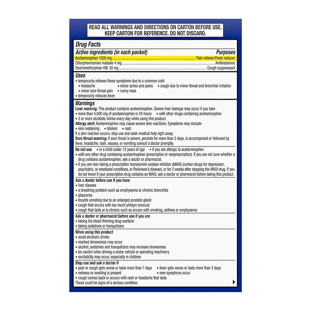 TheraFlu Max Strength Nighttime Flu Relief Honey Lemon - 6.0 ea (Pack of 24)