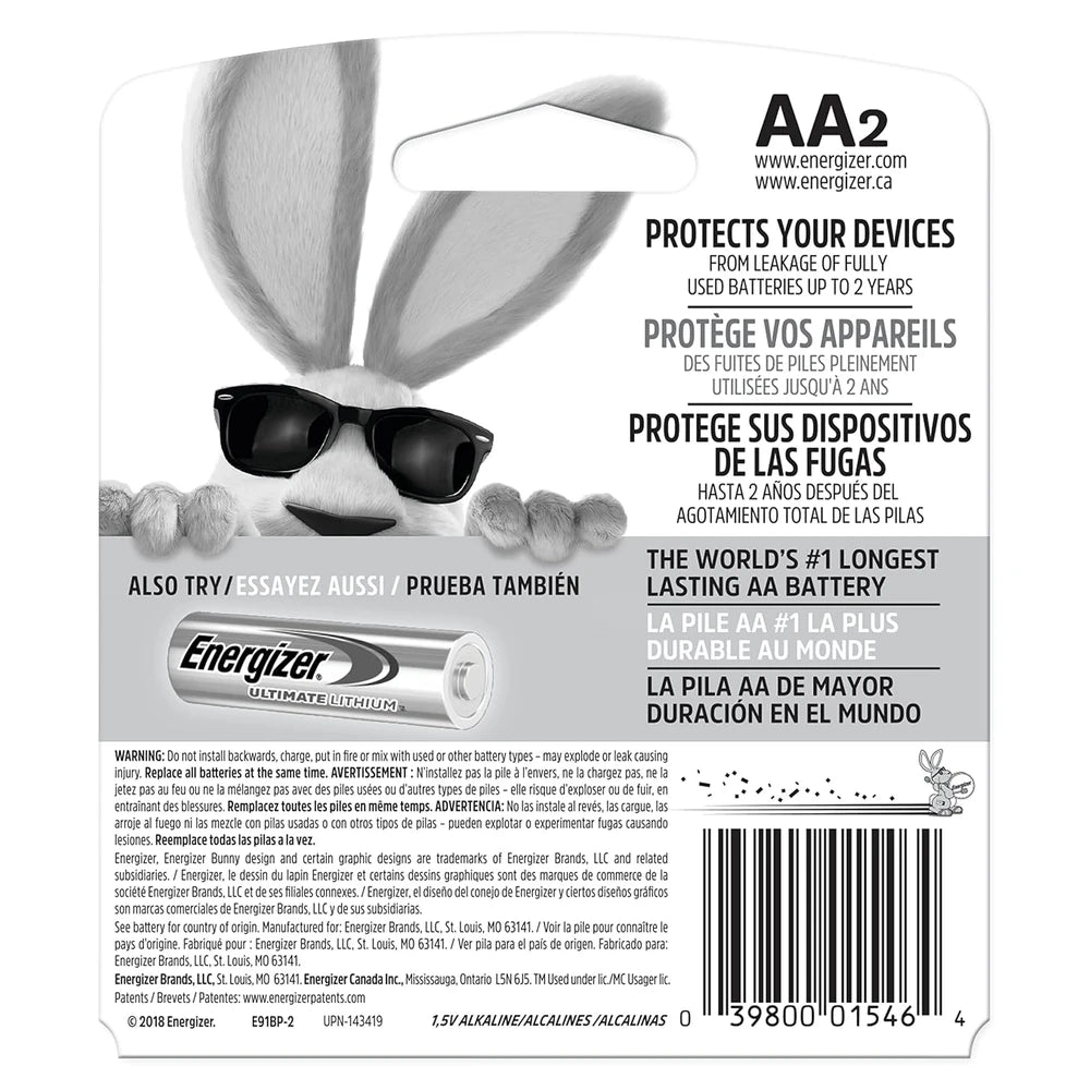 Energizer Alkaline Battery Size: AA - Pack of 2 (Pack of 24)
