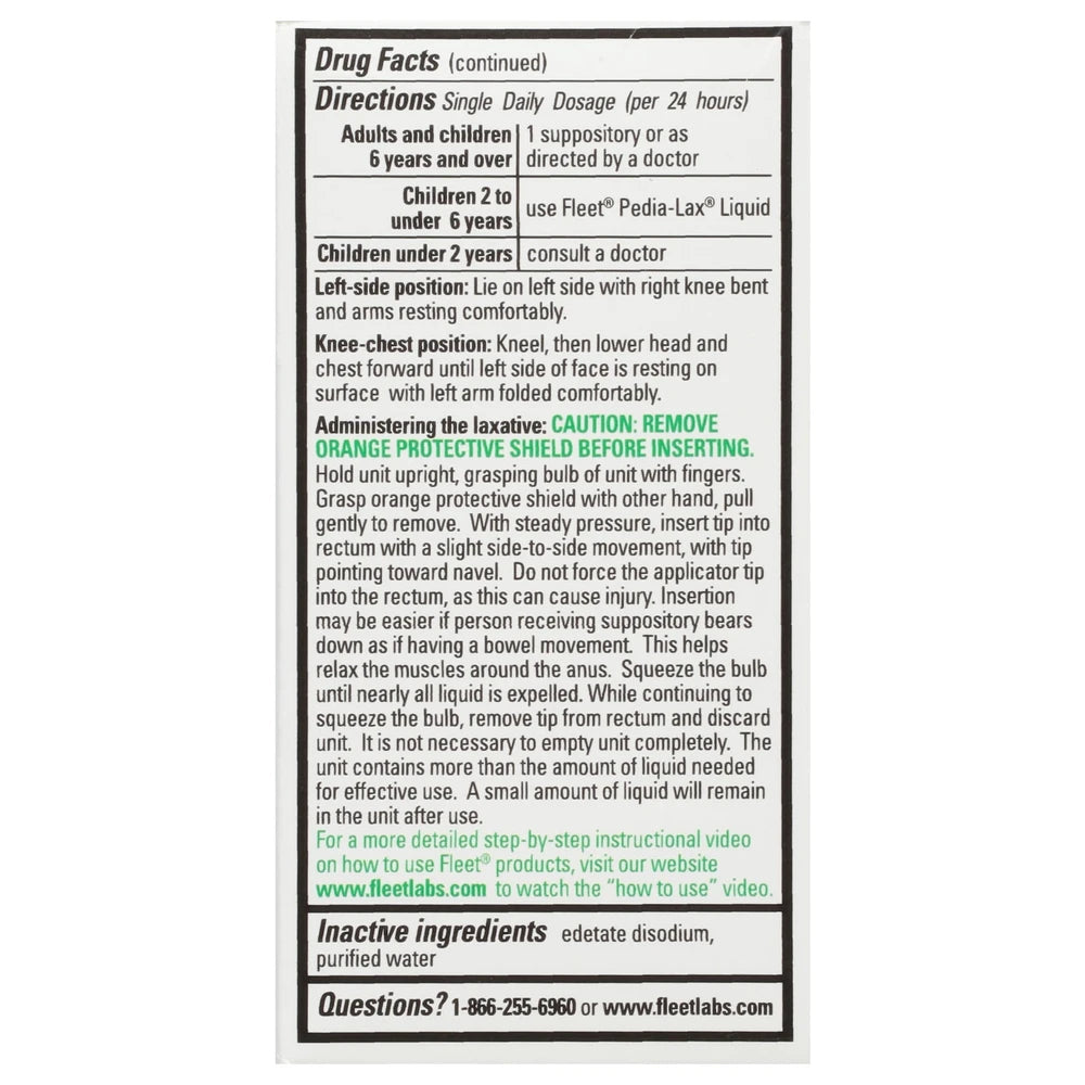 Fleet Laxative Liquid Glycerin Suppository for Adult Constipation - 4ct 2.24 Oz (Pack of 24)