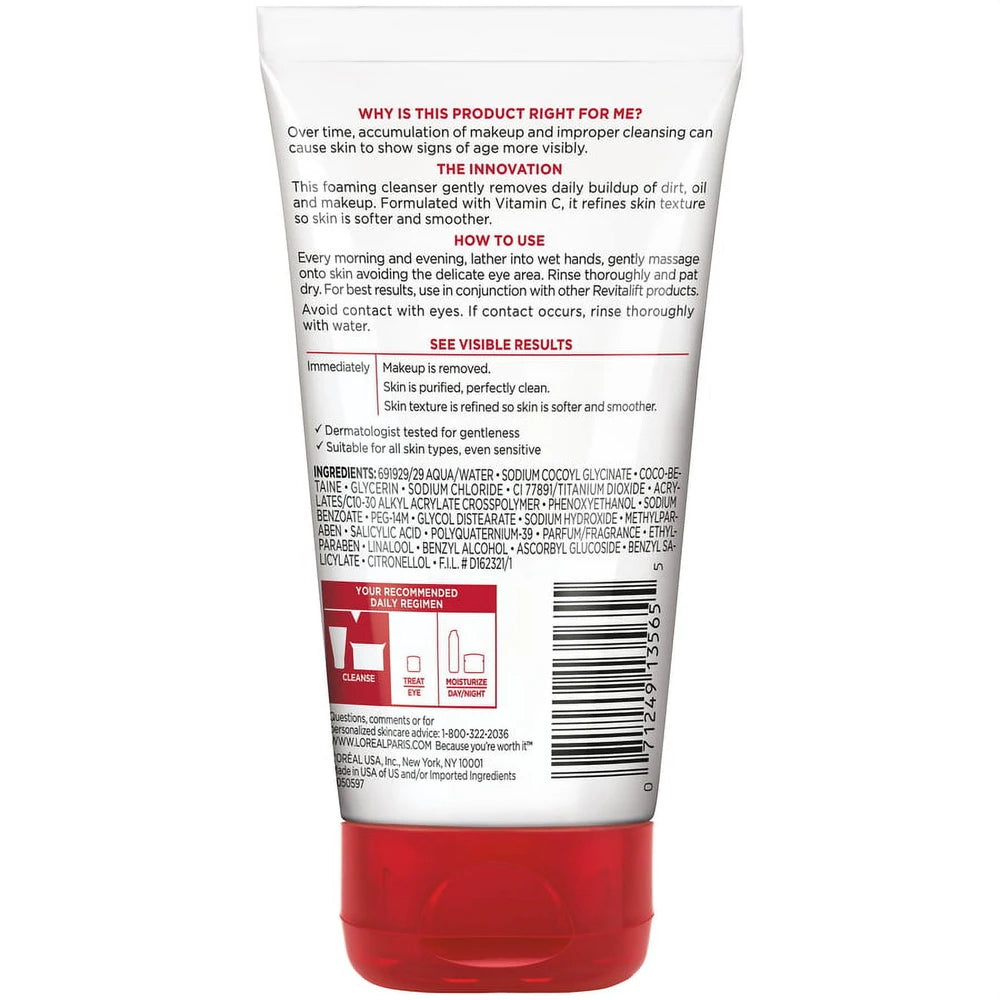 L Oreal Paris Revitalift Radiant Smoothing Cream Cleanser Exfoliates 5 fl Oz (Pack of 24)