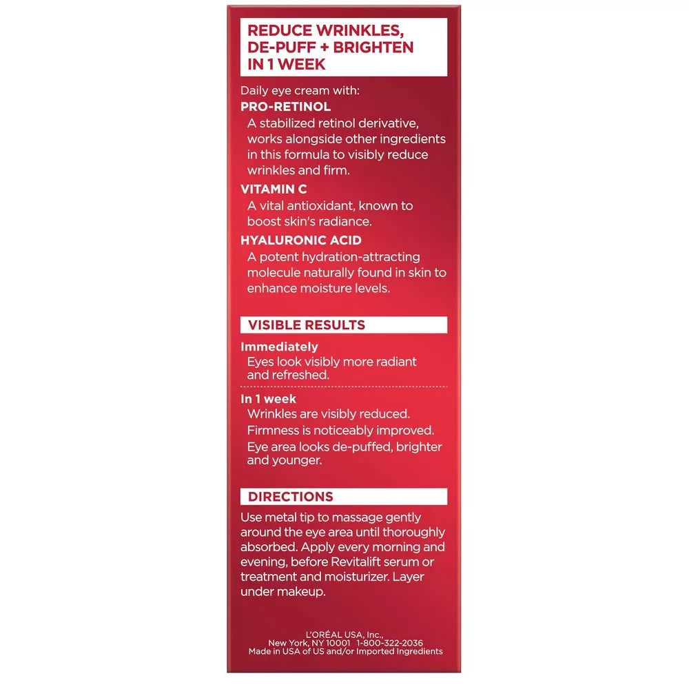 L'Oreal Paris Revitalift Triple Power Eye Cream - 0.5 Fl Oz (Pack Of 24)